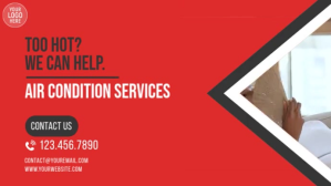 Red Air Conditioning Services Digitalt display Template