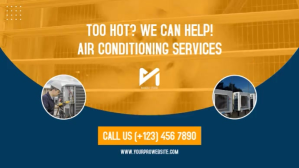 Orange Air Conditioning Services Digitalt display Template