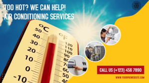 Orange Air Conditioning Services Digitalt display Template