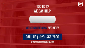 Red Air Conditioning Services Digitalt display Template