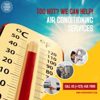 Air Conditioning Services Video Ad Square (1:1) template