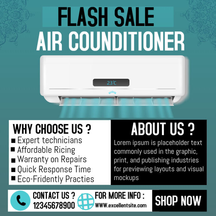 AIR CONDITIONRE Template | PosterMyWall