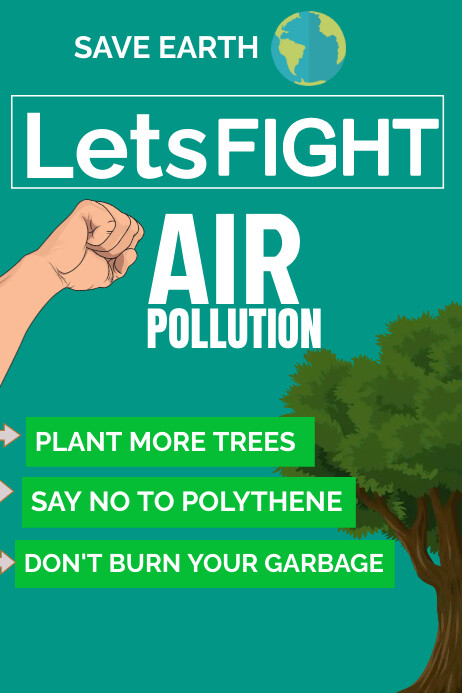 Air pollution green poster template | PosterMyWall