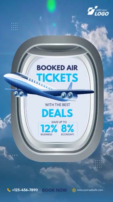 Air Ticket Booking Offer instagram video Ad Template
