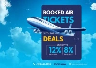 Air Ticket Booking Video Template Postcard for Flight Reservations and Promotions Postal