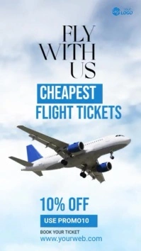 Air Ticket Offer Ad Template Historia de Instagram