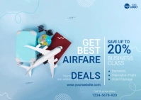 Air Ticket Offer Ad Template Postcard