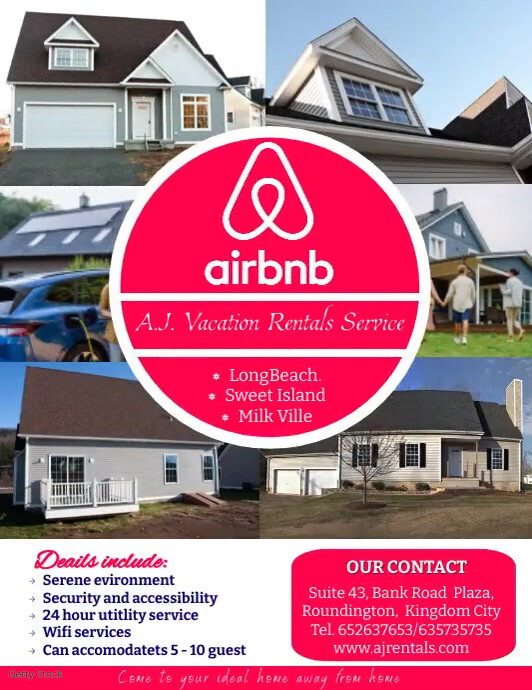 Airbnb Example Vacation Rentals Flyers Template | PosterMyWall