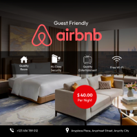Zwart Airbnb Room Rental Сообщение Instagram Template