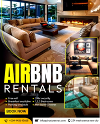 Airbnb holiday vacation rental home guest house apartment story video reels tiktok poster design Instagram Portrait template