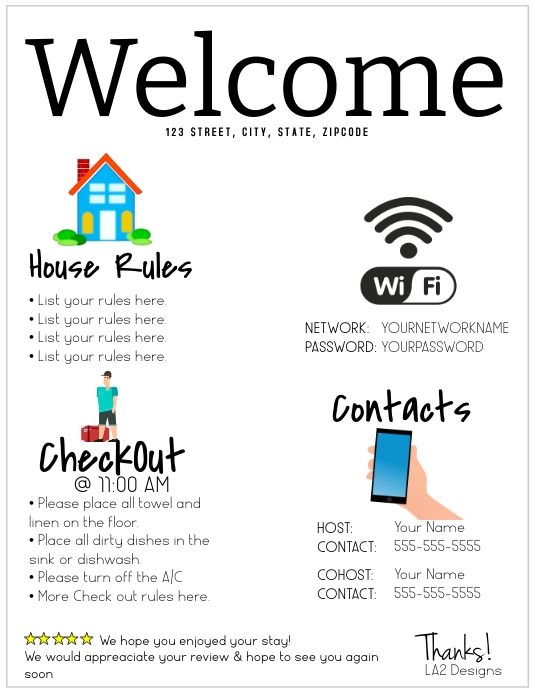 Copia De Airbnb Welcome Poster Template Design PosterMyWall copia-de-airbnb-welcome-poster-template-design-postermywall