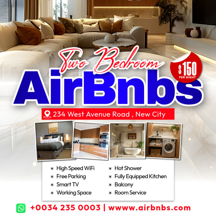 Room Rental Advertisement Template | PosterMyWall