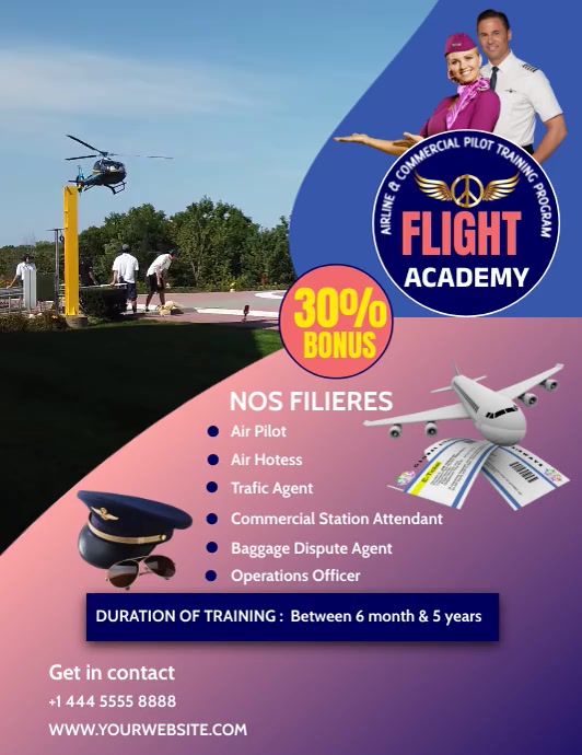 airline & commercial pilot training poster Flyer (US Letter) template