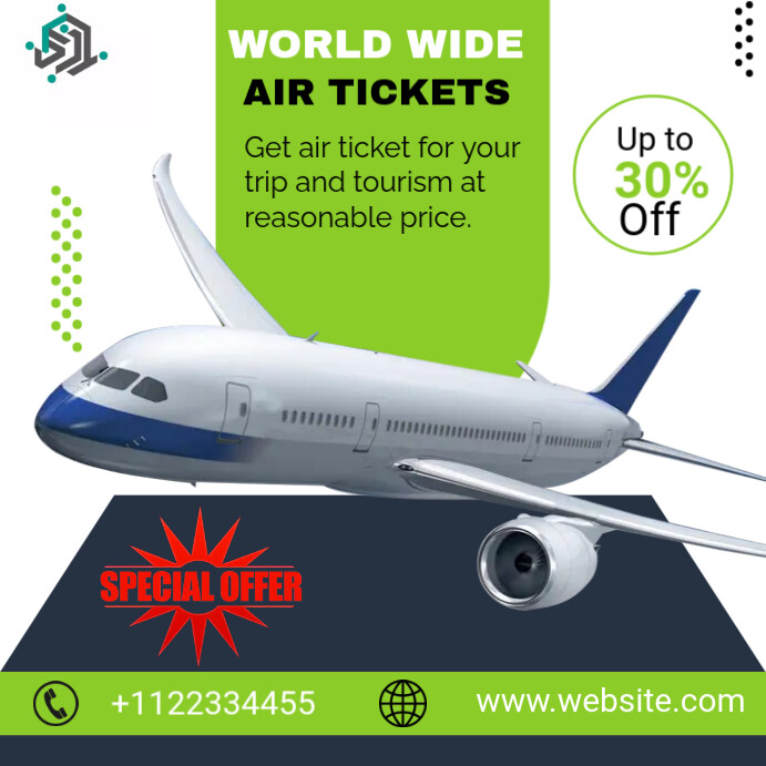 Airlines ticket Post template | PosterMyWall