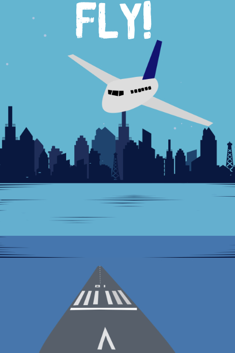 Copy of Airplane flying down | PosterMyWall