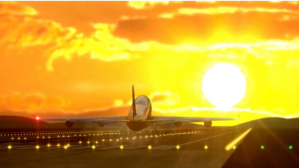airplane flying from airport terminal video YouTube Thumbnail template