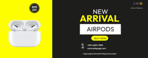 Black AIRPOD SALE BANNER Twitch 横幅 Template