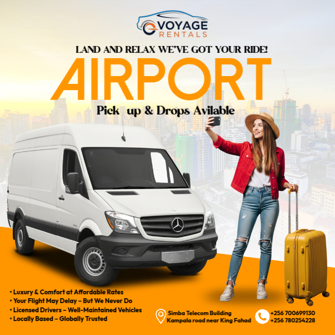 Airport Pick-Up & Drop Instagram Post template