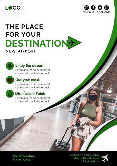 Airport Travel Destination Poster/Flyer A3 template