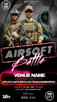 airsoft air soft battle flyer poster template | PosterMyWall