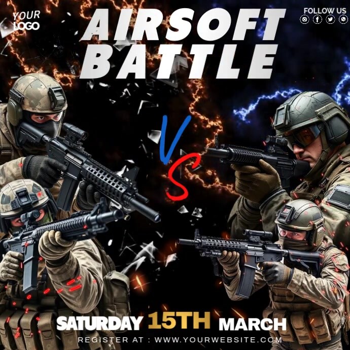 Airsoft Battle Champion Instagram Plasing template