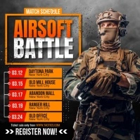 Airsoft Battle Match Schedule Instagram Post template