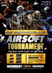 Airsoft Tournament Game Battle A4 template
