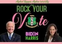 Alpha kappa alpha sorority inc. go vote biden harris Postcard template