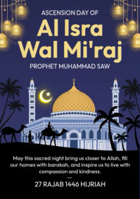 Al Isra Wal Miraj Night A4 template