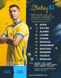 Azul Football Match Lineup Рекламная листовка Template