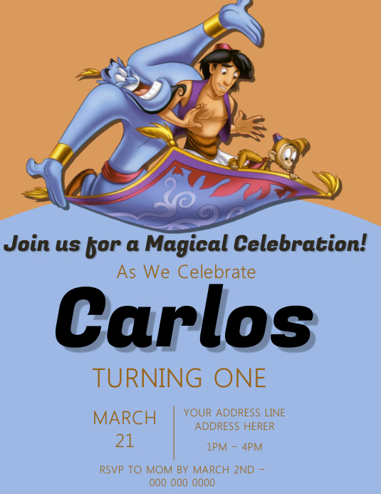 Free Printable Aladdin Invitation Templates Free Printable