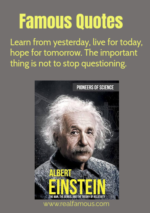 Albert Einstein Latest Famous Quotes Today Jan 2025 Template PosterMyWall Albert Einstein Latest Famous Quotes Today Ja Design Template 7bfcf4f94efc74c58dd0ab6cddaa442f Screen