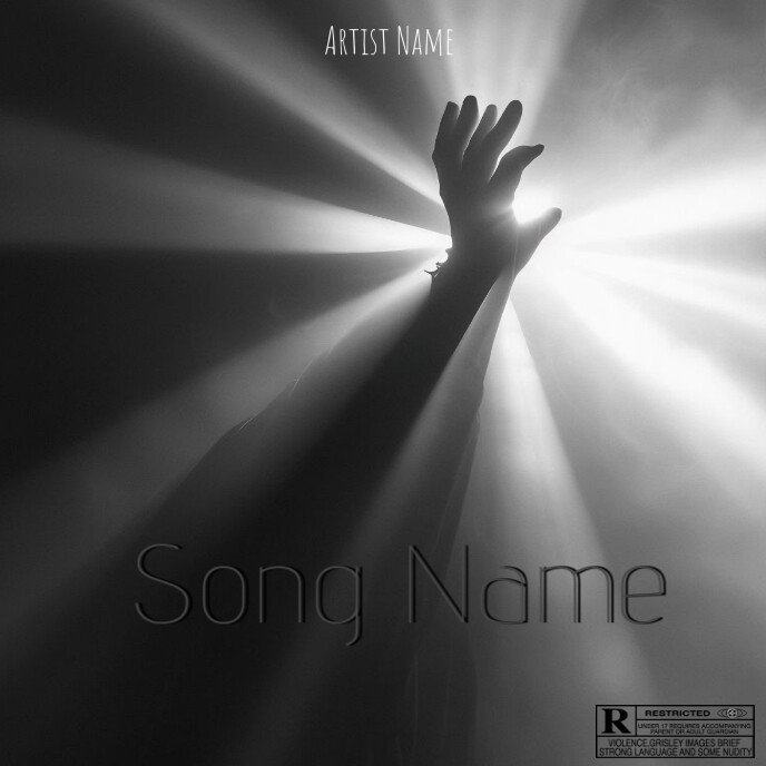 ALBUM COVER :Striking Silhouette With Outstretched Hand Against Bright Light Capa de álbum template