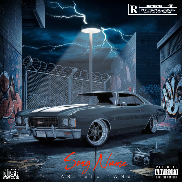 album cover classic muscle car rap Template | PosterMyWall