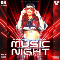 album cover club party event ad design template Square (1:1)