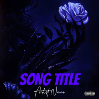 黑色 Music Album Cover ปกอัลบั้ม Template
