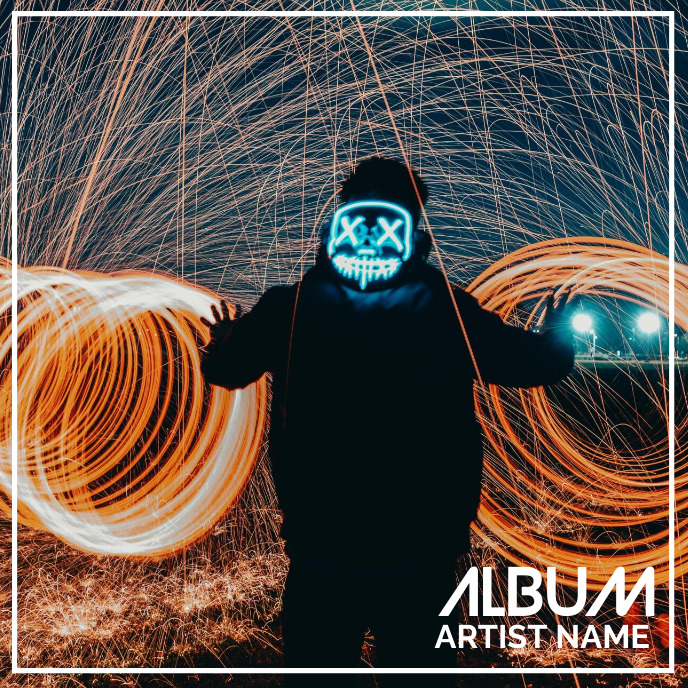 Copy of Album cover of neon mask | PosterMyWall