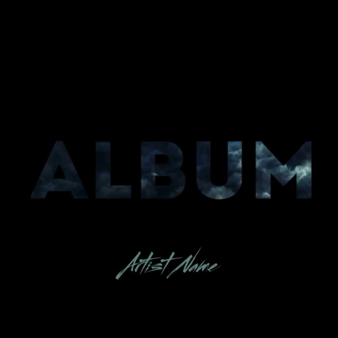 Album cover text mask lightning storm video template