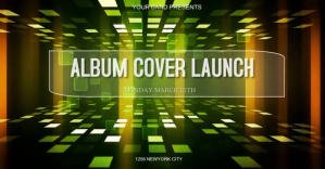 Black Album Cover Launch ภาพที่แชร์บน Facebook Template