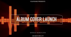 Black Album Cover Launch ภาพที่แชร์บน Facebook Template