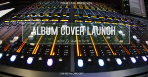 Black Album Cover Launch ภาพที่แชร์บน Facebook Template