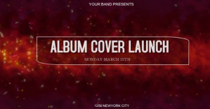 Purple Album Cover Launch ภาพที่แชร์บน Facebook Template