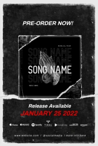 Album release ad template flyer template Bannière 4' × 6'