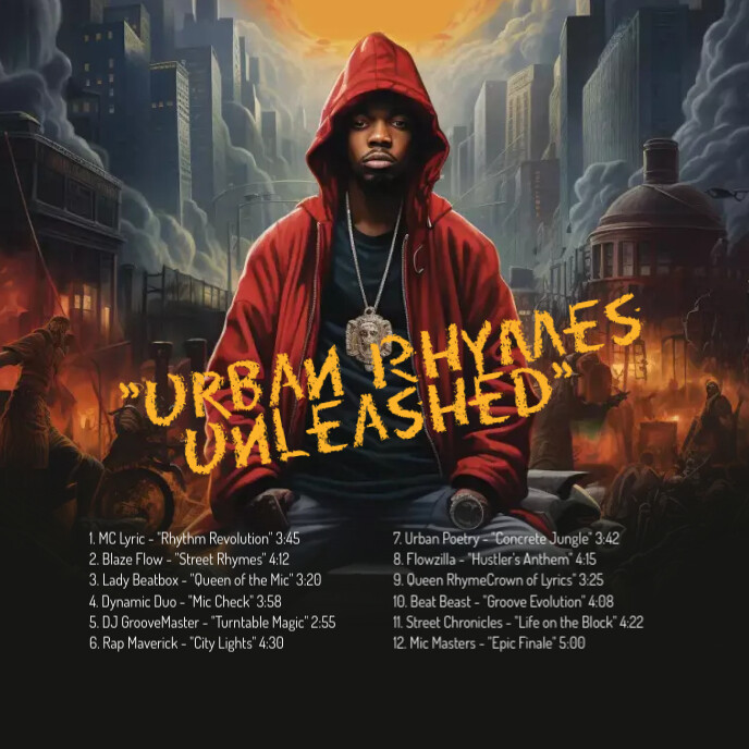 Plantilla de Album Tracklist Template PosterMyWall