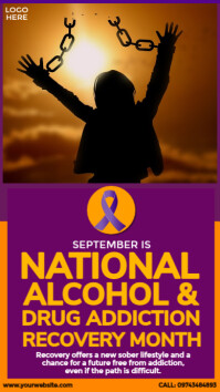 Alcohol and Drug Addiction Recovery Month История на Instagram template