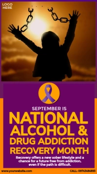 Alcohol and Drug Addiction Recovery Month Instagram Story template