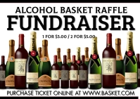 Alcohol Basket raffle fundraiser Postcard template