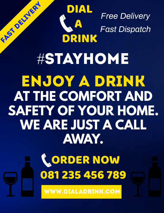 ALCOHOLIC DRINKS DELIVERY Template PosterMyWall