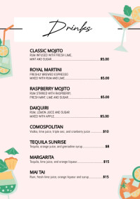 Alcohol Drinks Menu Template | PosterMyWall