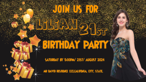 Alegre  Birthday Party Invite Template  Panta Digitalt display (16:9)